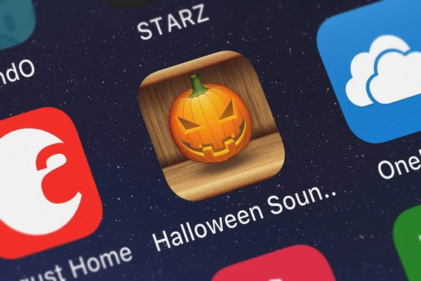 Londra Regno Unito Ottobre 2018 App Mobile Halloween Sound Shelf — Foto Stock