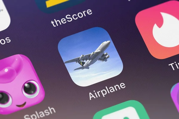 London Vereinigtes Königreich Oktober 2018 Nahaufnahme Der Beliebten App Airplane — Stockfoto