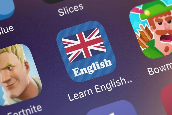 London United Kingdom October 2018 Screenshot Mobile App Learn English — Stock Photo, Image