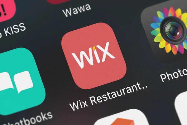 London Wielka Brytania Października 2018 Ikona Aplikacji Mobilnej Wix Restauracje — Zdjęcie stockowe