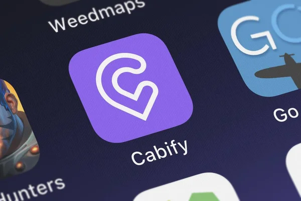 London, Büyük Britanya - 01 Ekim 2018: ekran görüntüsü Maxi hareketlilik, Inc.'in ' ın mobil app Cabify.