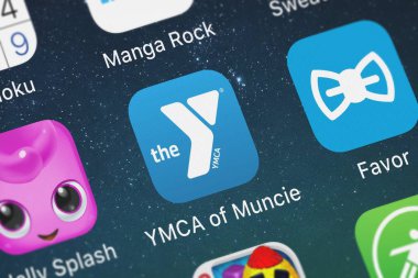 London, Büyük Britanya - 02 Ekim 2018: simge bir iPhone mobil App Ymca Muncie Netpulse Inc.
