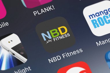 London, Büyük Britanya - 02 Ekim 2018: Screenshot-in hareket eden app Nbd Fitness Netpulse Inc..