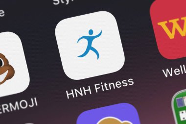 London, Büyük Britanya - 02 Ekim 2018: simge bir iPhone mobil App Hnh Fitness Netpulse Inc.