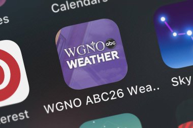 London, Büyük Britanya - 01 Ekim 2018: Screenshot-in Wgno Abc26 hava hareket eden app iphone üzerinde Tribune Broadcasting Company simgesinden.