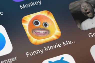London, Büyük Britanya - 01 Ekim 2018: ekran görüntüsü, elektrik patates kızartması'nın mobil app komik Movie Maker - Fmm.