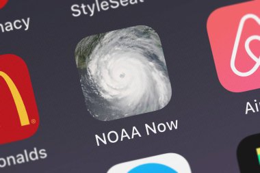 London, Büyük Britanya - 01 Ekim 2018: Screenshot-in hareket eden app Noaa şimdi Kelly teknoloji Inc..