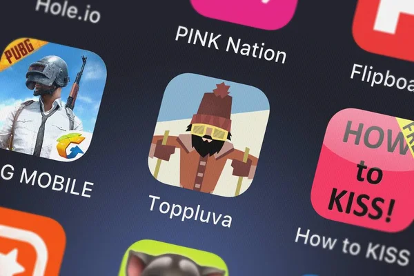 Toppluva 携帯アプリ Appsolute ゲーム Llc からのロンドン イギリス 2018 クローズ アップ — ストック写真
