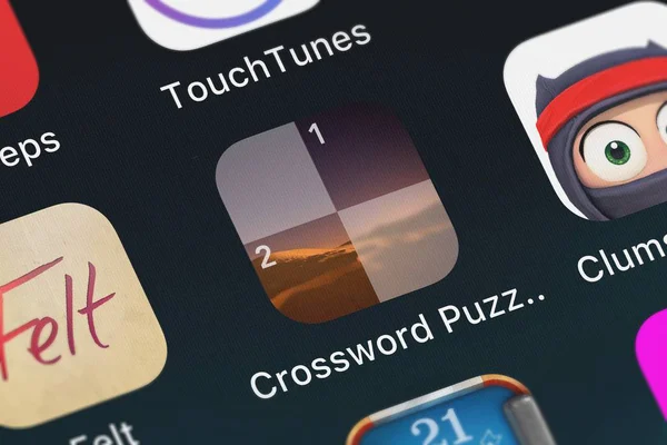 Лондон Великобританія Жовтня 2018 Скріншот Zelnut Програм Мобільних Пристроїв Кросворди — стокове фото