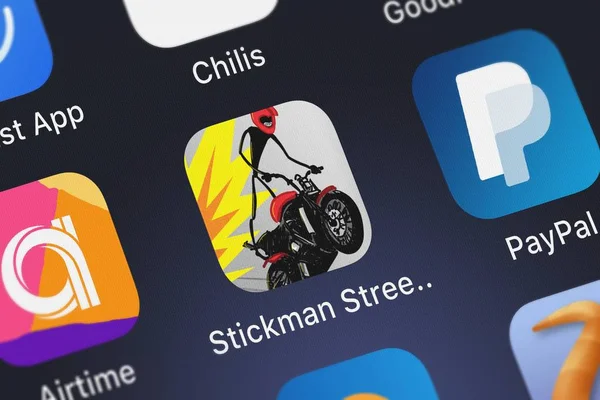 棒人間ストリート バイク オートバイ高速道路レース Robonacho システム Llc Iphone 上から無料マルチプレイヤー レース ゲーム — ストック写真