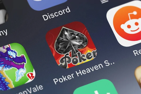 Londres Reino Unido Octubre 2018 Primer Plano Aplicación Móvil Poker — Foto de Stock