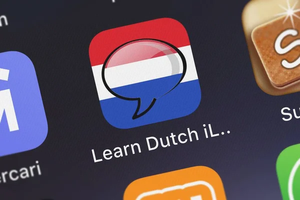 London Verenigd Koninkrijk Oktober 2018 Leer Nederlands Ilang Mobiele App — Stockfoto