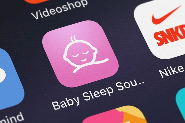 Londres Reino Unido Octubre 2018 Sede Baby Sleep Sounds Aplicación — Foto de Stock