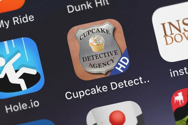 Londres Reino Unido Octubre 2018 Aplicación Móvil Cupcake Detective Full — Foto de Stock