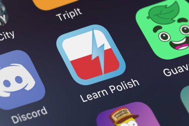 London, Büyük Britanya - 02 Ekim 2018: ekran görüntüsü, yenilikçi dil öğrenme ABD Llc's mobil uygulaması bilgi edinin Lehçe - Wordpower.