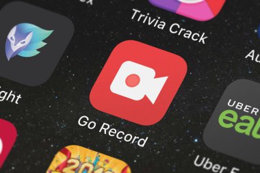 London, Büyük Britanya - 01 Ekim 2018: git kayıt: bir iphone ekranında alaşım stüdyolarından Screen Recorder mobil uygulaması.