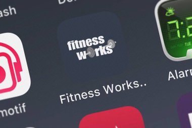 London, Büyük Britanya - 02 Ekim 2018: Screenshot-in hareket eden app Fitness işleri Philadelphia. Netpulse Inc..