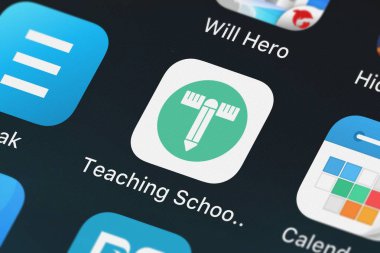 London, United Kingdom - October 01, 2018: Close-up shot of PathSource's popular app Teaching Schools and Careers.
