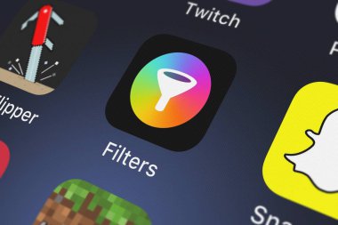 London, Büyük Britanya - 02 Ekim 2018: filtreler için iphone ve ipad mobil app Latenite Apps iphone ekranında.