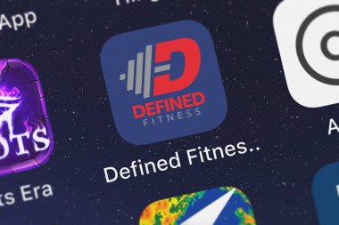London, Büyük Britanya - 02 Ekim 2018: tanımlanmış Fitness. bir iphone ekran üzerinde hareket eden app Netpulse Inc.