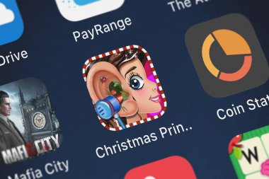 London, Büyük Britanya - 01 Ekim 2018: simge mobil App Noel Prenses kulak doktorun - eğlenceli çocuk oyunları Tic Toc cep oyunları iphone üzerinde.