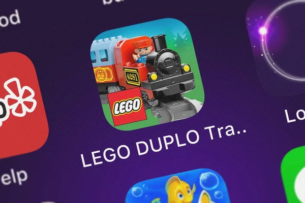 London Verenigd Koninkrijk Oktober 2018 Lego Duplo Trein Mobiele App — Stockfoto