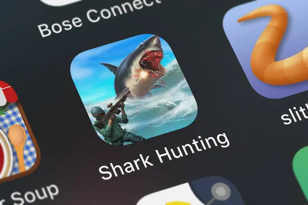 London Wielka Brytania Października 2018 Zrzut Ekranu Aplikacji Mobilnej Shark — Zdjęcie stockowe