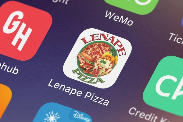 Londres Reino Unido Octubre 2018 Aplicación Móvil Lenape Pizza Revention — Foto de Stock