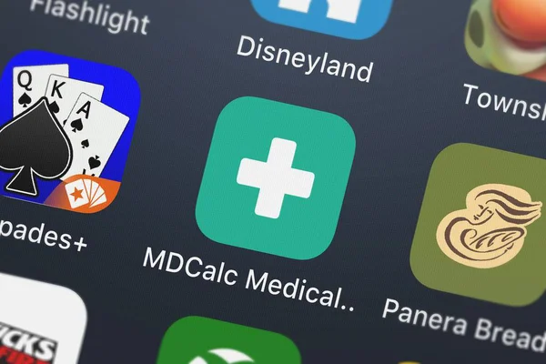 携帯アプリ Mdcalc 医療電卓 Llc からのロンドン イギリス 2018 スクリーン ショット — ストック写真