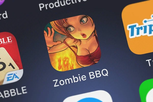London Wielka Brytania Października 2018 Zombie Bbq Aplikacji Mobilnej Chen — Zdjęcie stockowe