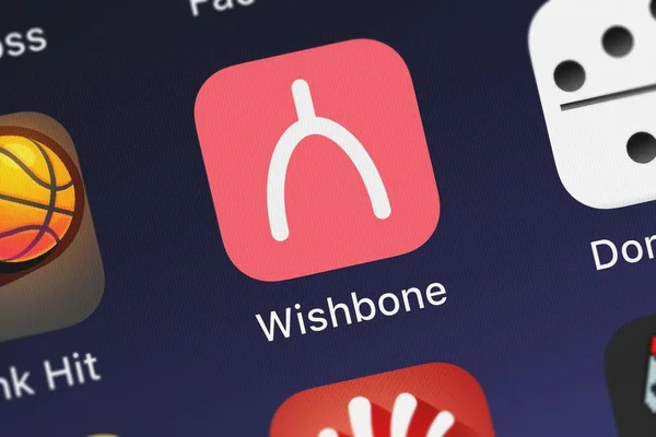 Londres Reino Unido Octubre 2018 Captura Pantalla Aplicación Móvil Wishbone — Foto de Stock