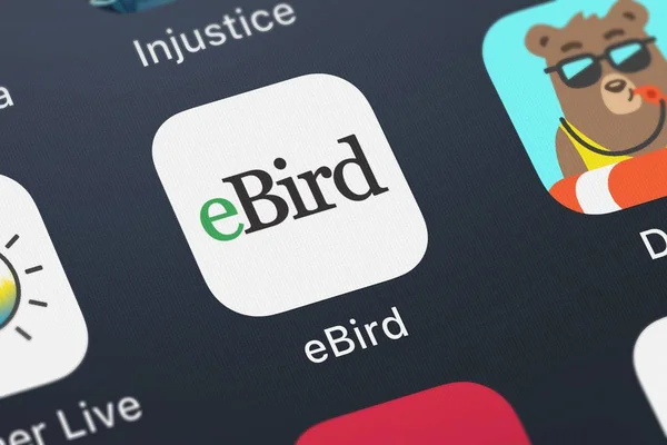 London Wielka Brytania Października 2018 Zrzut Ekranu Ebird Aplikacji Mobilnej — Zdjęcie stockowe