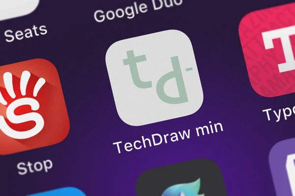 Лондон Великобританія Жовтня 2018 Скріншот Techdraw Мобільний Додаток Від Келлі — стокове фото