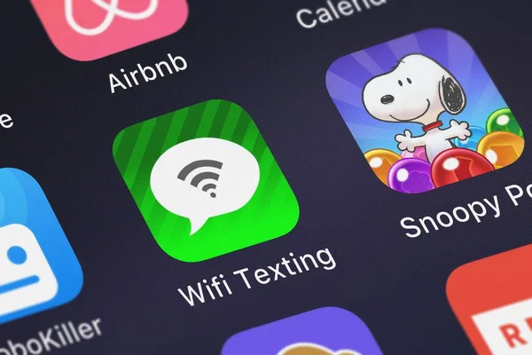 London United Kingdom October 2018 Icon Mobile App Wifi Texting — Stock Photo, Image