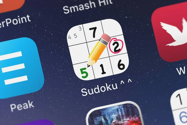 London United Kingdom October 2018 Close Shot Sudoku Application Icon — Stock Photo, Image