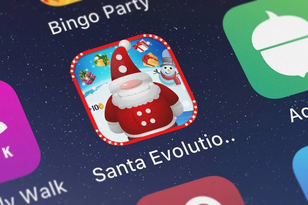 Лондон Великобритания October 2018 Screenshot Santa Evolution Help Santa Claus — стоковое фото