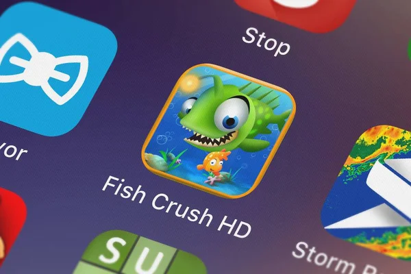 Лондон Великобритания Октября 2018 Года Скриншот Мобильного Приложения Fish Crush — стоковое фото