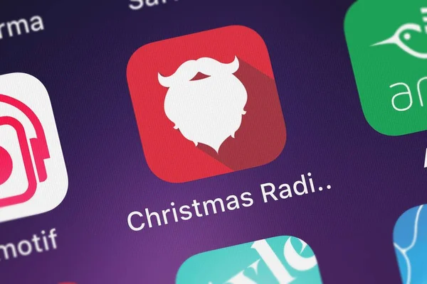 ロンドン イギリス 2018 Iphone 上からニック カルバートソンのクリスマス ラジオ 携帯アプリのアイコン — ストック写真