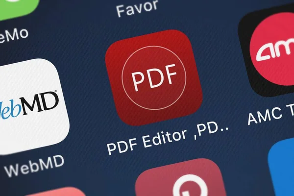 London, Büyük Britanya - 01 Ekim 2018: yakın çekim çekim Milad Fakhr'ın popüler uygulaması Pdf Editor, Pdf kitap okuyucu.