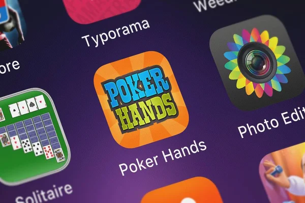 Лондон Великобритания Октября 2018 Года Крупным Планом Poker Hands Научитесь — стоковое фото