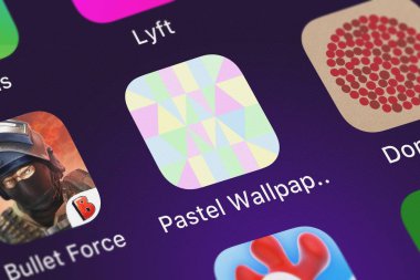 London, Büyük Britanya - 01 Ekim 2018: Screenshot-in hareket eden app Pastel duvar kağıtları Hd tatlı şirin arka planlar hâli Patcharin Kaewmoonmook.