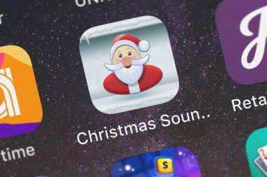 London, Büyük Britanya - 01 Ekim 2018: yakın çekim çekim Noel ses raf ücretsiz bir iphone uygulama simgesini Objectgraph LLC.