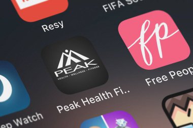London, Büyük Britanya - 02 Ekim 2018: simge bir iPhone mobil App en yüksek Sağlık Fitness Sağlık Netpulse Inc.