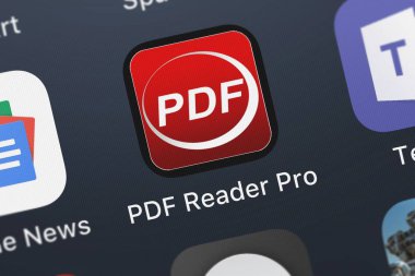 London, Büyük Britanya - 02 Ekim 2018: yakın çekim çekim Pdf Reader Pro - Doktor uzman mobil app Kdan Mobile Software Ltd.