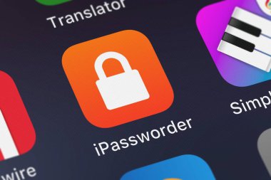 London, Büyük Britanya - 02 Ekim 2018: yakın çekim çekim ipassworder - Dmitrij Vinokurov şifre saklama mobil app.