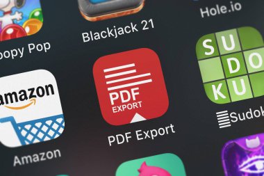 London, Büyük Britanya - 01 Ekim 2018: yakın çekim çekim Livebird teknolojileri özel Limited'ın popüler uygulaması Pdf ihracat.