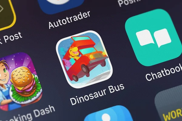 London Vereinigtes Königreich Oktober 2018 Screenshot Der Mobilen App Dinosaurierbus — Stockfoto