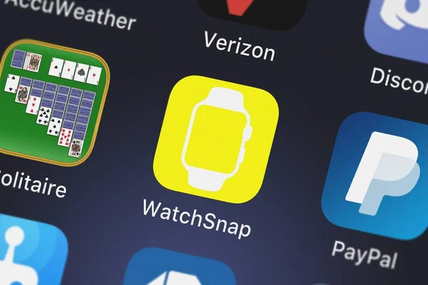 Londýn Velká Británie Října 2018 Screenshot Mobilní Aplikace Watchsnap Watch — Stock fotografie