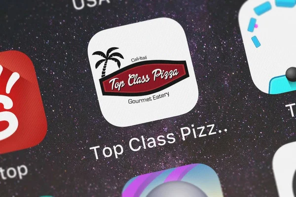 London Vereinigtes Königreich 2018 Ikone Der Handy App Pizza Der — Stockfoto