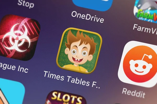 Лондон Великобритания Октября 2018 Года Скриншот Мобильного Приложения Times Tables — стоковое фото